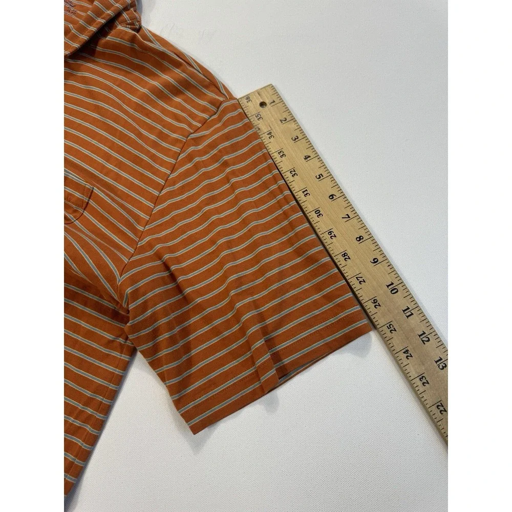 Peter Millar Mountainside Collection Polo Mens XL Orange Blue Ledge Rock Striped
